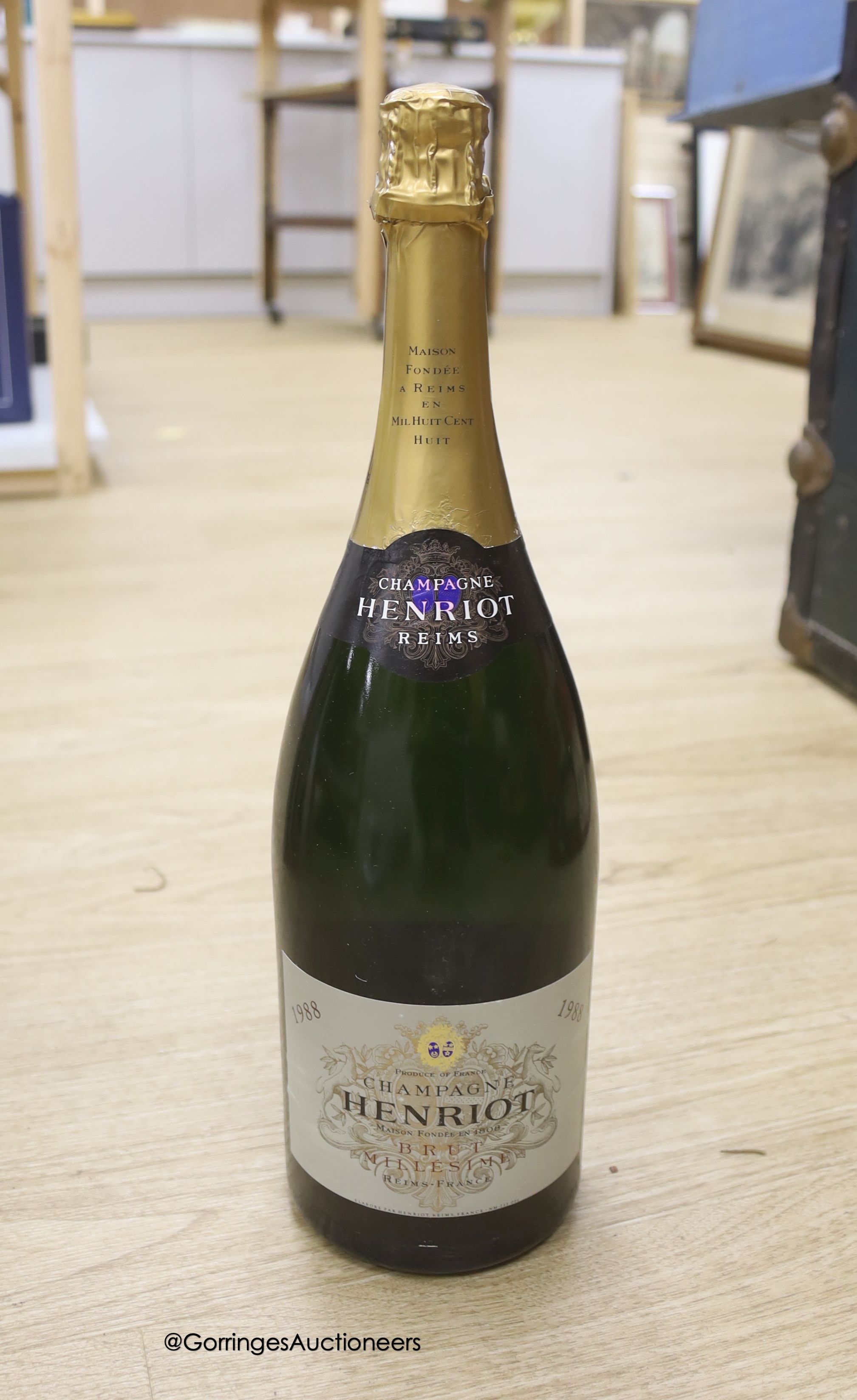 Three boxed champagne Henriot Magnums